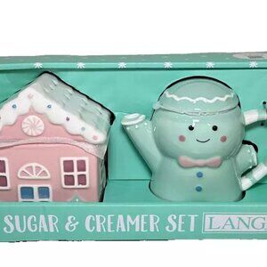 Lang Pastel Christmas Gingerbread House Gingerbread Man Sugar And Creamer Set